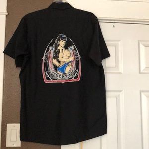 Lucky 13 Vintage Men’s Work Shirt- Pinup Design